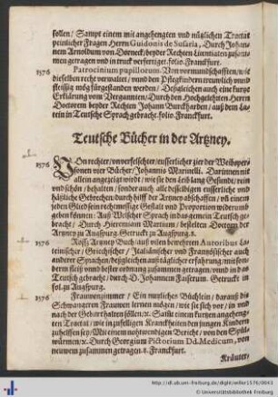 Teutsche Bücher in der Artzney.