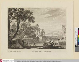 [Landschaft mit See und einigen Anglern]