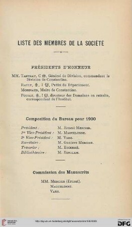 Liste des membres de la Société
