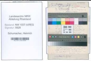 Entnazifizierung Heinrich Schumacher , geb. 20.06.1900 ()