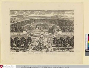 Veüe en Perspectiue de Trianon du costé de l'entrée