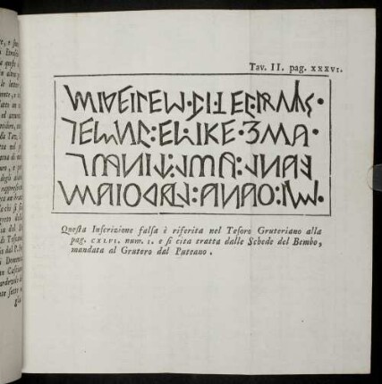Tav. II. pag. XXXVI.