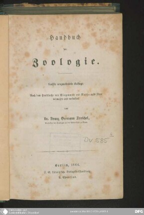 Handbuch der Zoologie