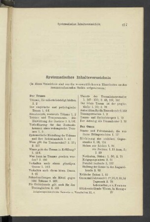 Systematisches Inhaltsverzeichnis