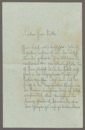 Brief von Ferdinand von Harrach an Georg Kolbe