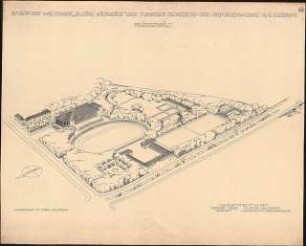 Gartenanlage »Kleine Kienheide« Firma Junkers, Dessau: Perspektivische Ansicht