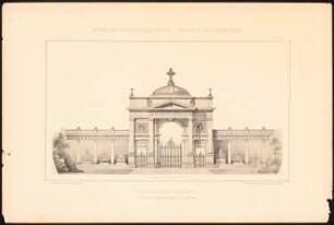 Portal zu einem Campo Santo: Ansicht Portal (aus: Baukunst der Renaissance, Entwürfe von Studirenden unter Leitung von J. C. Raschdorff, II. Jahrgang, Berlin 1881)