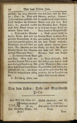 Von dem Leiden, Tode und Begräbnisse Jesu.