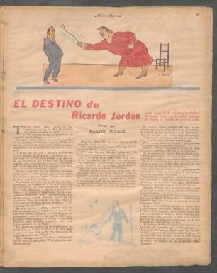 El destino de Ricardo Jordán : Cuento por Máximo Ibañez