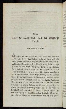 354-366, XIV. Ueber die Nächstenliebe nach der Vorschrift Christi