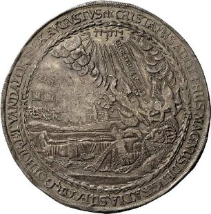 Medaille nach Sebastian Dadler auf die Überführung des Leichnams König Gustav II. Adolfs nach Schweden und seine Bestattung, 1634