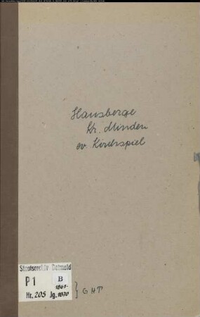 Kirchenbuchduplikat der evangelischen Gemeinde Hausberge, Kreis Minden (GHT 1861-1870) (Gemeinde: Evangelische Gemeinde Hausberge)