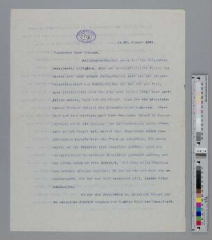 Brief an Samuel Fischer