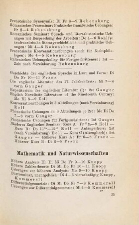 35-39, Mathematik und Naturwissenschaften