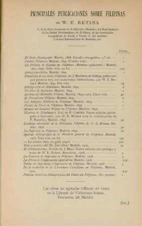 Principales publicaciones sobre Filipinas