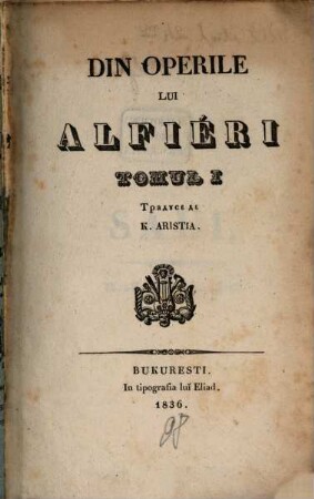 Din Operile lui Alfiéri Tomul ..., 1. Saul. - 1836. - 83 S.