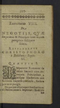 Exercitatio VIII.