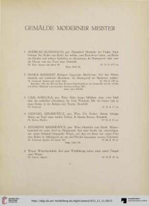 Gemälde Moderner Meister (Nr. 1-173)