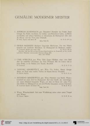 Gemälde Moderner Meister (Nr. 1-173)