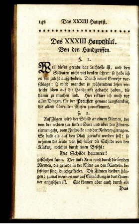 Das XXXIII Hauptstück. Von den Handgriffen.