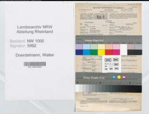 Entnazifizierung Walter Doerdelmann, geb. 29.04.1906 (Kaufmann)