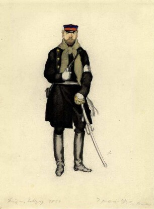 Uniformbild, Infanterieoffizier der preußischen Armee (1864)