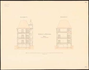 Rathaus, Wiesbaden: 2 Flügelquerschnitte 1:100