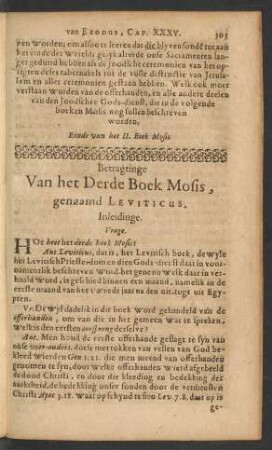 Betragtinge Van het Derde Boek Mosis, genaamd Leviticus