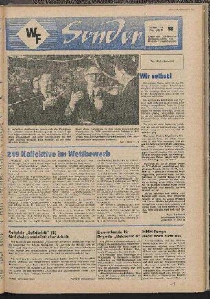 Betriebszeitung 'WF-Sender', Nr.18/1972 (12. Mai 1972)