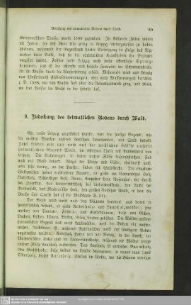 9. Bedeckung des heimatlichen Bodens durch Wald