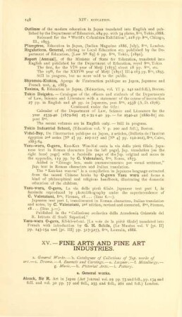 XV. Fine arts and fine art industries