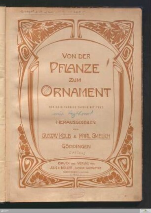 [Tafeln]: [Von der Pflanze zum Ornament] Band [Tafeln]