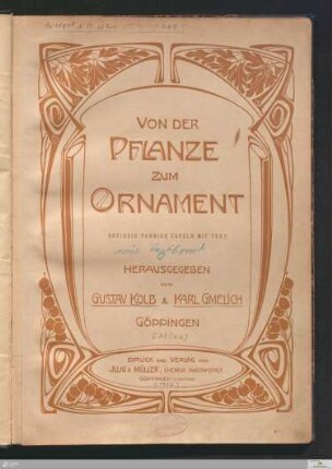 [Tafeln]: [Von der Pflanze zum Ornament] Band [Tafeln]