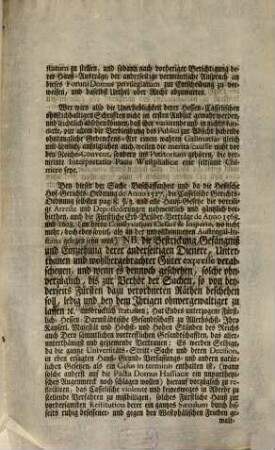 Drittes Hessen-Darmstädtisches Gesandtschaffts-Pro Memoria, Den ohnbilligen Heßischen Unversitäts-Recurs betreffend : [Regenspurg, den 12. Dec. 1749.]