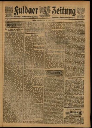 Dritte Ausgabe vom Samstag, den 27. Juni 1903.