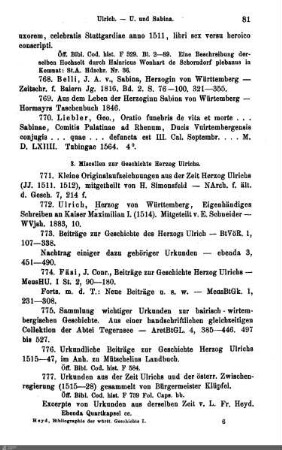 3. Miszellen zur Geschichte Herzog Ulrichs
