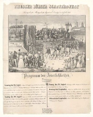 Festplakat Neusser Schützenfest von 1840