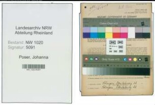Entnazifizierung Johanna Poser , geb. 31.07.1898 (Koechin)