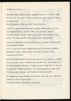 Wußten sie schon, .......