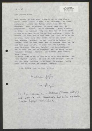 Brief: Eva Rieger an Felicitas Kukuck, 04.04.1987