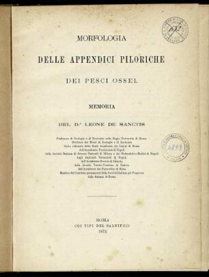 Morfologia Delle Appendici Piloriche Dei Pesci Ossei : Memoria