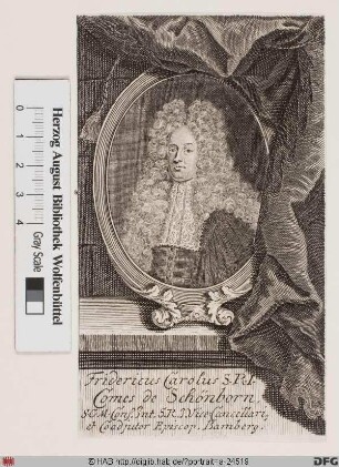 Bildnis Friedrich Carl (Reichsfrhr., 1701 Reichsgraf von Schönborn), 1729-46 Fürstbischof von Würzburg und Bamberg