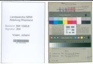 Entnazifizierung Johann Vosen , geb. 06.05.1901 (Ingenieur)