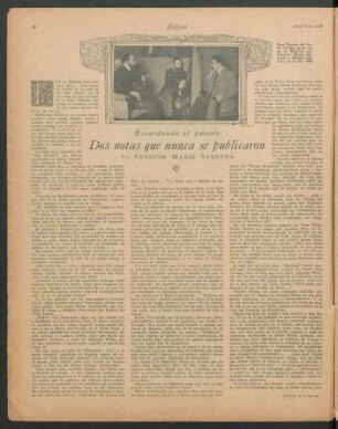 Dos notas que nunca se publicaron : Recordando el pasado