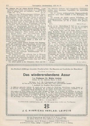 463-464 [Rezension] Die völkische Idee bei Johann Hinrich Wichern