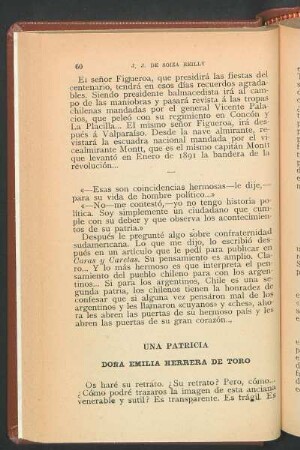 Una patricia : Doña Emilia Herrera de Toro
