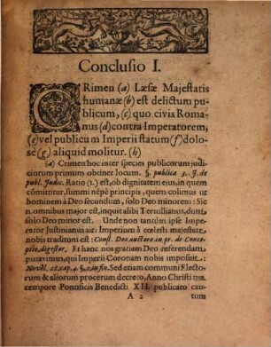 Conclusiones Juridicæ De Crimine Læsæ Maiestatis Humanæ