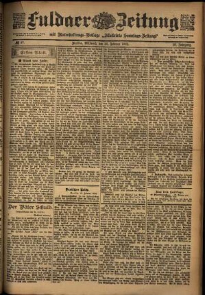 Erste Ausgabe vom Mittwoch, den 26. Februar 1902.