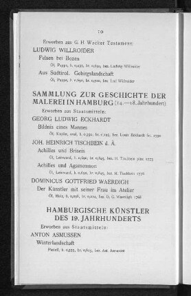 Hamburgische Künstler des 19. Jahrhunderts