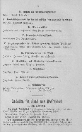 Anstalten für Kunst und Wissenschaft